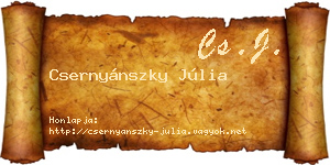 Csernyánszky Júlia névjegykártya