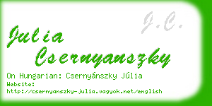 julia csernyanszky business card