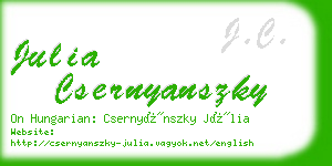 julia csernyanszky business card